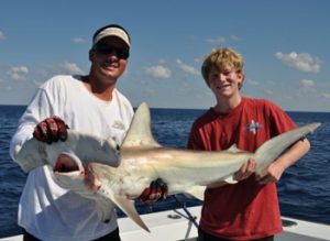 Shark fishing aboard Therapy-IV