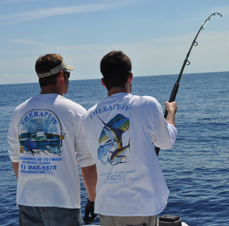 saltwater fishing aboard Therapy-IV